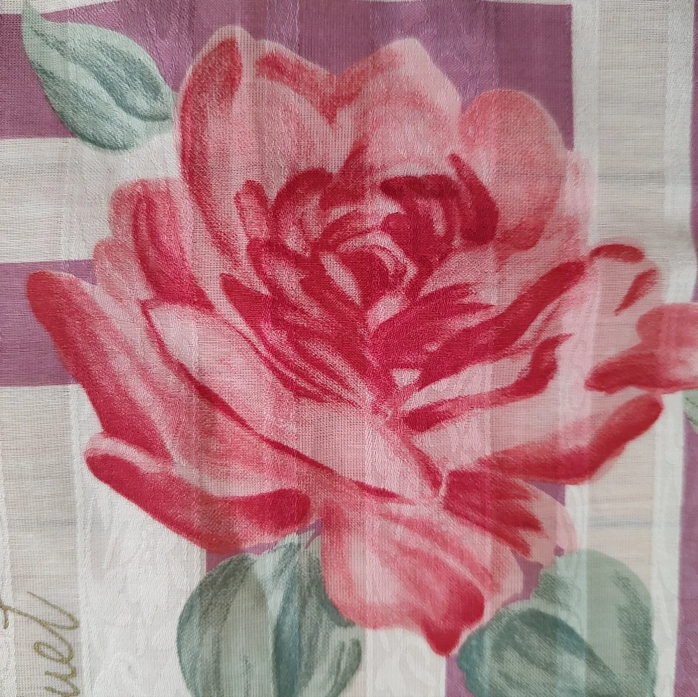 Lanvin floral striped small scarf EUC